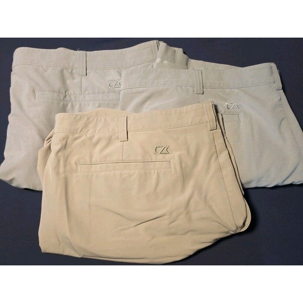 Cutter & Buck CB Golf Shorts Mens 50 Golf Active Lot Of 3 Beige Gray
